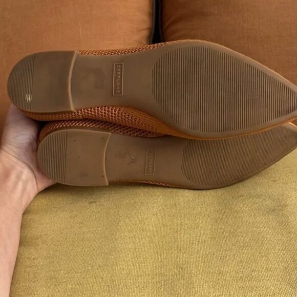 Everlane ReKnit 40-Hour Flat Pointed Toe Knit Ballet Shoe Toffee Tan 9.5 - Picture 6 of 7